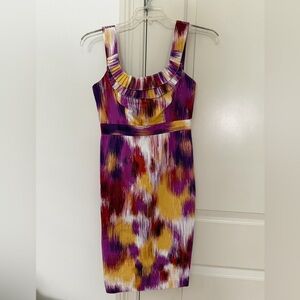 Maggy London Purple and Yellow Mini Dress